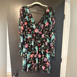 Express Floral V-Neck Dress